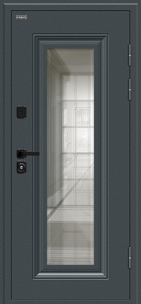 Дверь Thermo Шелл СД/SBlack Старк антрацит/White Sand BR6419
