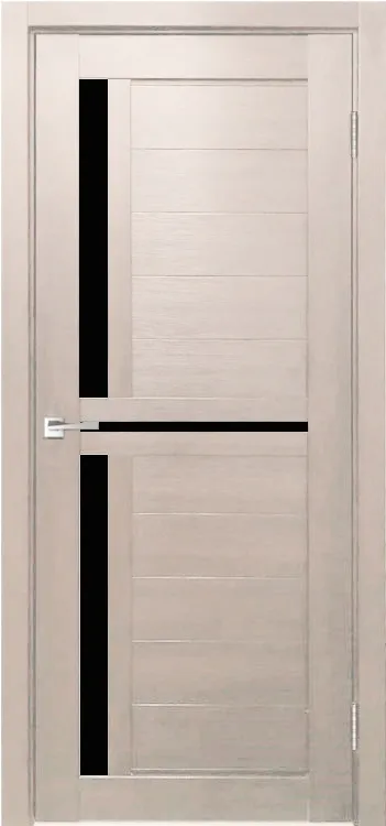 Фото Межкомнатная дверь Легенда Z-1 тон Кремовая лиственница Остекление Лакобель черное